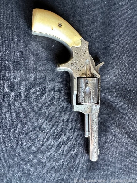 Engraved Hopkins & Allen Blue Jacket No. 2 Single Action Revolver 32 RF, 3”-img-8