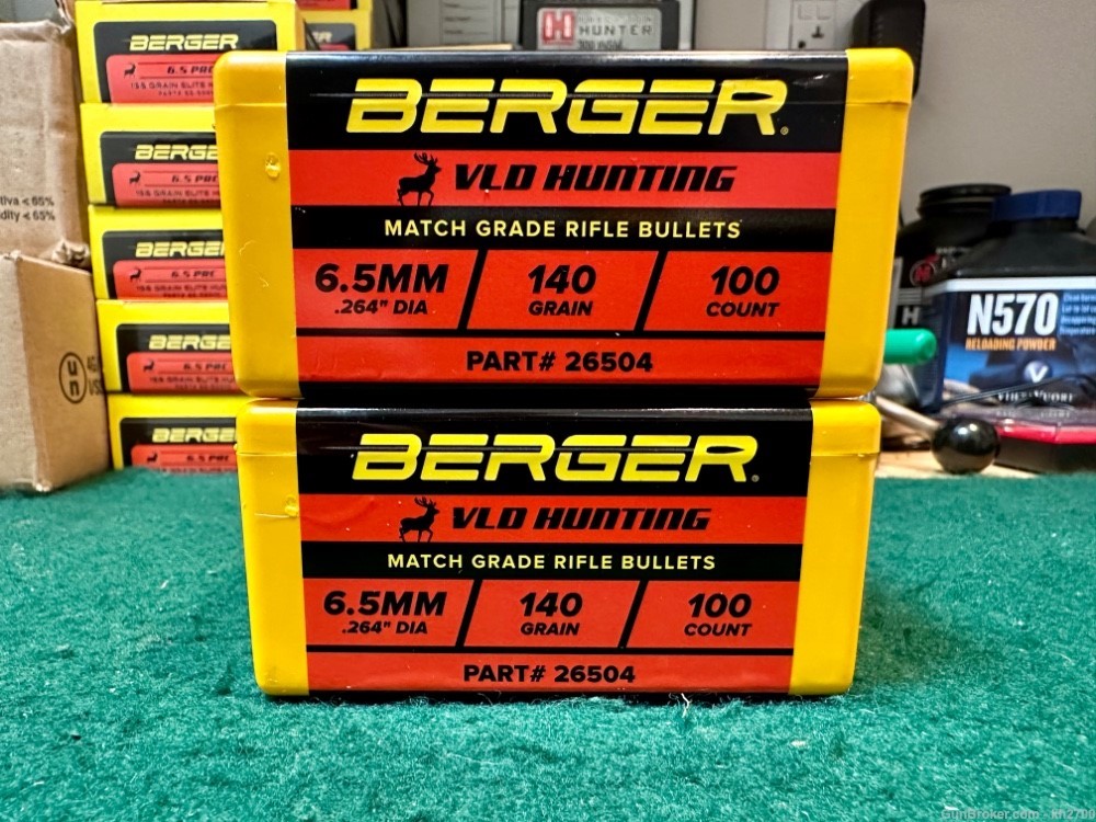 200 qty of 6.5 mm .264" 140 gr Berger VLD Hunting PRC, Creedmoor-img-0