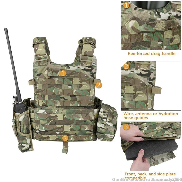 SALE! Multicam Modular Tactical Carrier Vest Plate Carrier Body Armor Vest-img-1