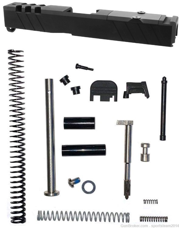 RMR Optic Ready GLOCK 19 SLIDE + With Cover Plate +Guide Rod Full Parts Kit-img-0
