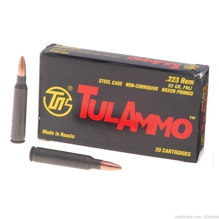 TulAmmo .223 Remington 55-Grain Centerfire Rifle Ammunition - fast Ship -img-0