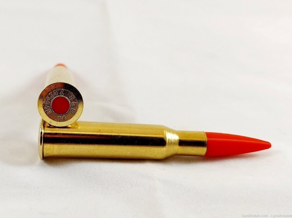 7.62x54R Brass Snap caps / Dummy Training Rounds - Set of 5 - Red-img-1