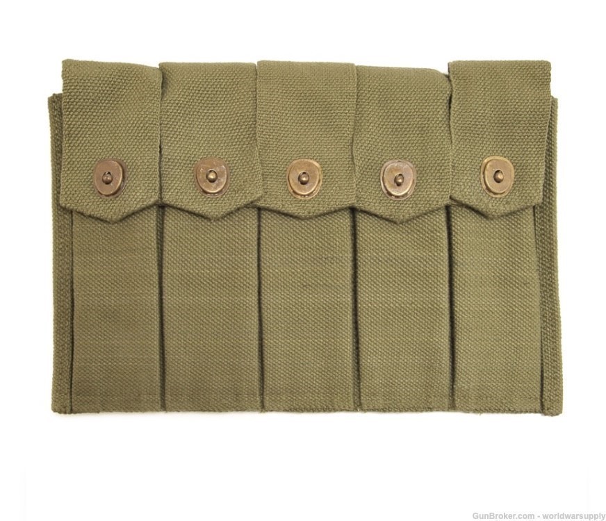 US WW2 Thompson 5 Cell Mag Pouch D OD -img-0