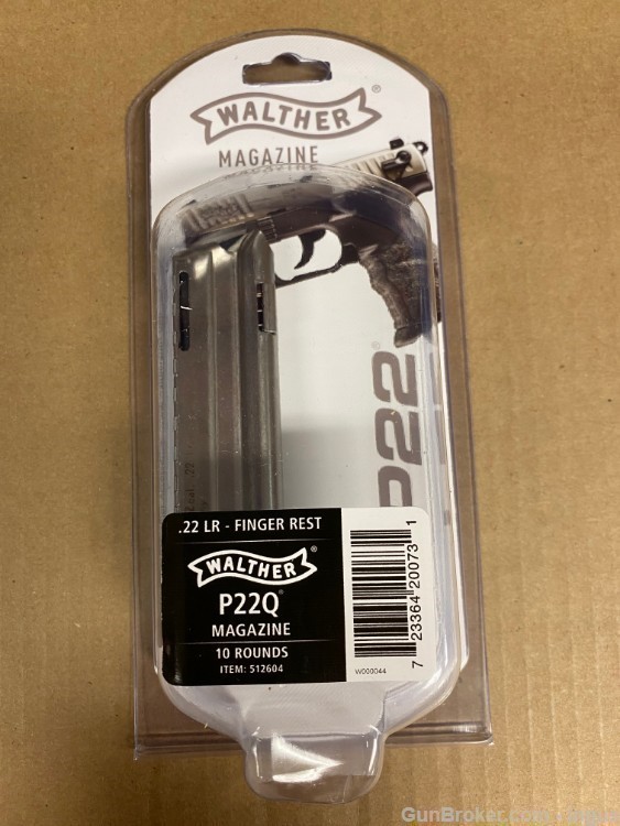 (4 TOTAL) WALTHER P22 MAGAZINE 22LR WITH FINGER REST 512604 P22Q MAGAZINE-img-2