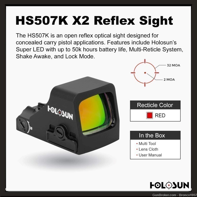 Holosun HS507K Red Dot Sight - Designed for the SIG P365  - FREE PRIORITY -img-0