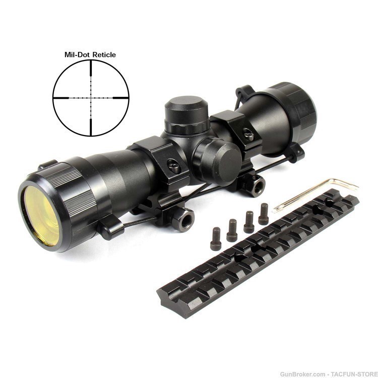 Compact 4x32 Scope + Rings + Picatinny Mount For Mossberg 500 590 835 Shotg-img-0