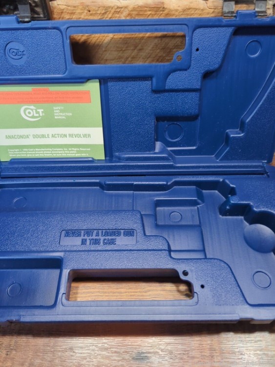 Colt Anaconda 44 Mag 4 6 8 Inch Empty Box Hardcase Manual Double Action -img-2