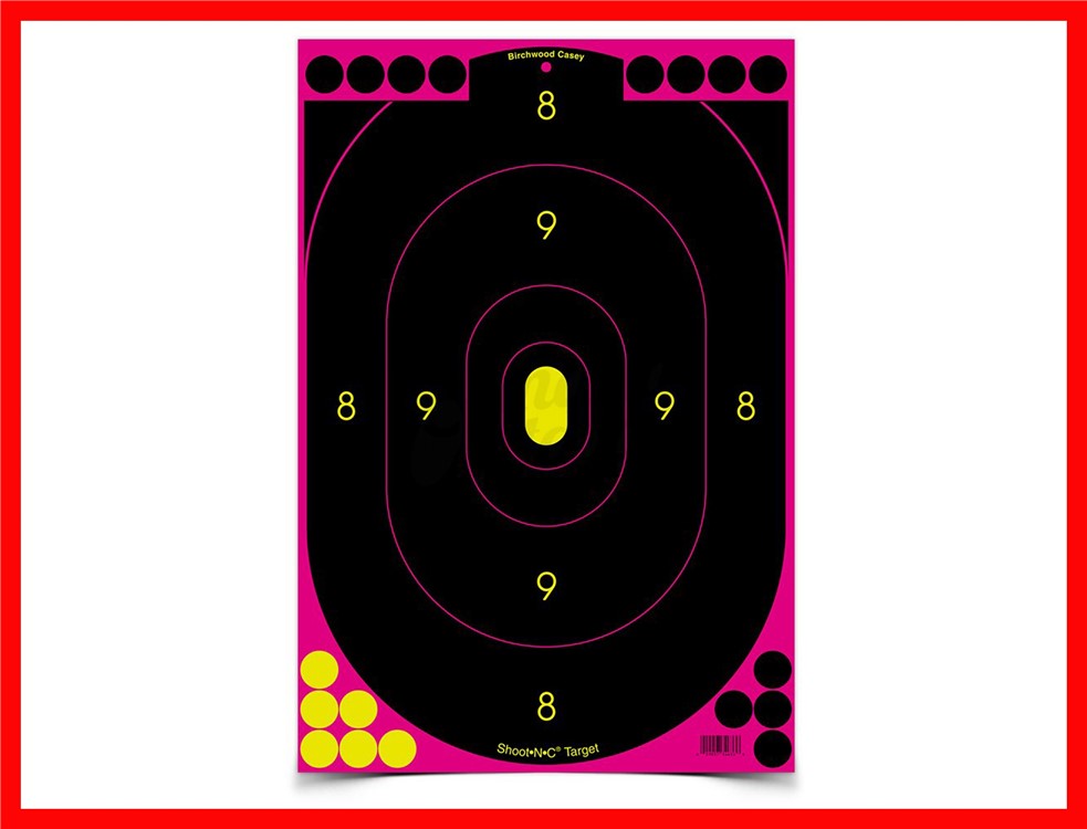 Birchwood Casey Shoot-N-C 12x18 Pink Silhouette Target 5 Sheets 34635-img-0