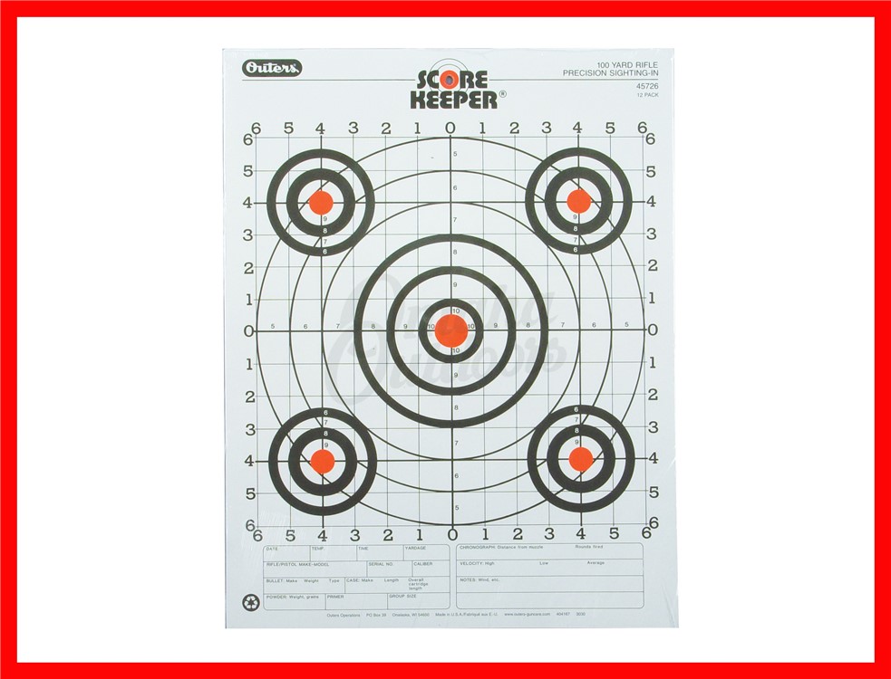 Champion Scorekeeper Precision Rifle Target 100 Yard 12 Targets 45726-img-0