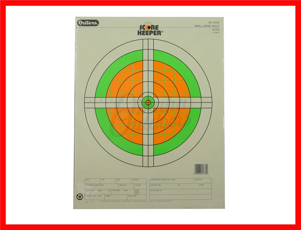 Champion Scorekeeper 100 Yard Rifle Target Small Bore 12 Targets 45762-img-0