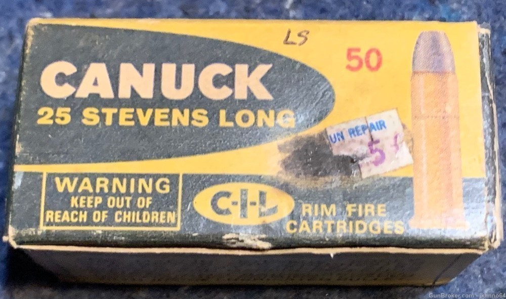 50 rounds of Canuck Stevens 25 Long Rimfire Rim fire ammo-img-1