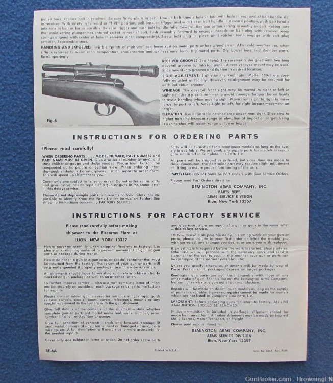 Vintage Remington Model 550 Owners Instruction Manual -img-2