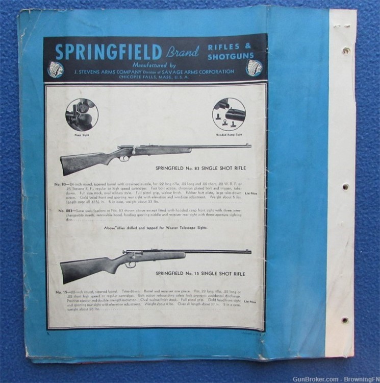 Vintage 1940 Savage  Stevens Springfield Models Catalog/Flyers-img-4