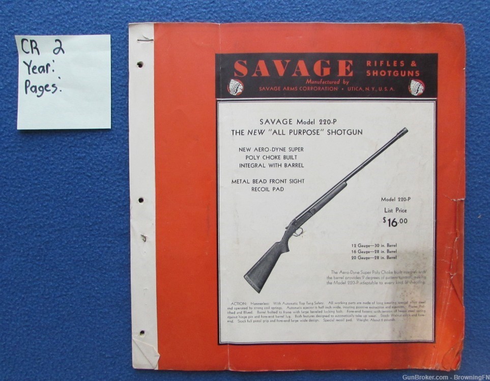 Vintage 1940 Savage  Stevens Springfield Models Catalog/Flyers-img-0