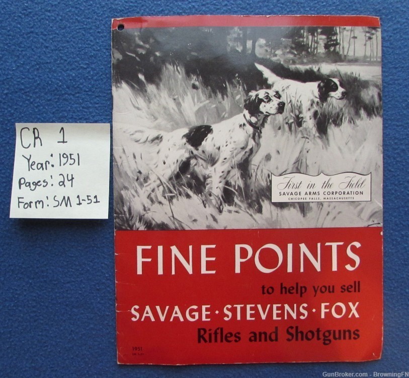 Original Vintage 1951 Savage Fox Stevens All Models Catalog-img-0