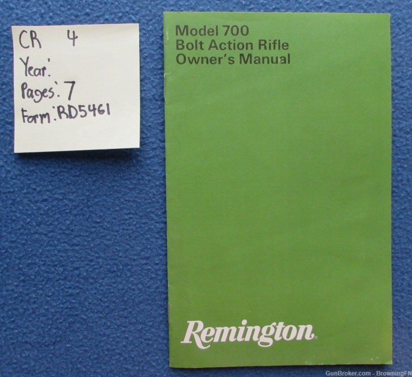 Vintage Remington Model 700 Owners Instruction Manual -img-0