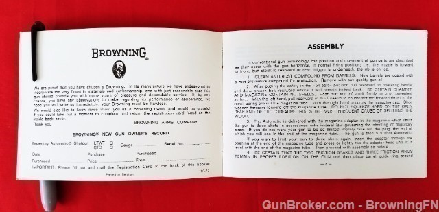 Orig Browning Auto-5 A-5 Owners Manual 1972-img-1