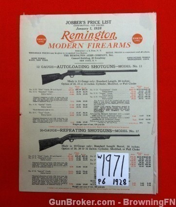 Orig Remington Jobber's Price List 1928-img-0
