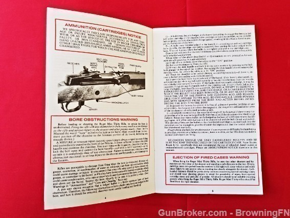 Orig Ruger Mini Thirty Owners Instruction Manual 1987-img-1