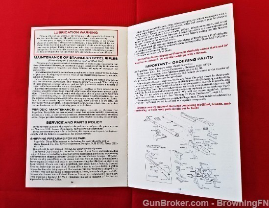 Orig Ruger Mini Thirty Owners Instruction Manual 1987-img-2
