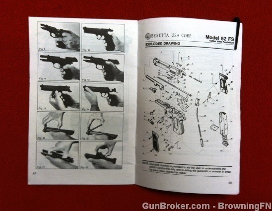 Orig Beretta 92FS 9mm Owners Instruction Manual 1990-img-1