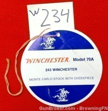 Orig Winchester Model 70A .243 Hang Tag-img-0