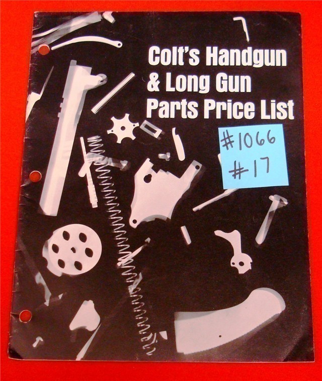 Orig Colt Parts Price List Handgun, Long Gun-img-0