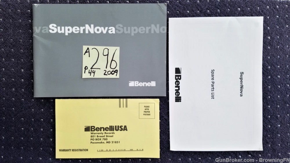 Orig Benelli Super Nova Owners Manual 2009-img-0
