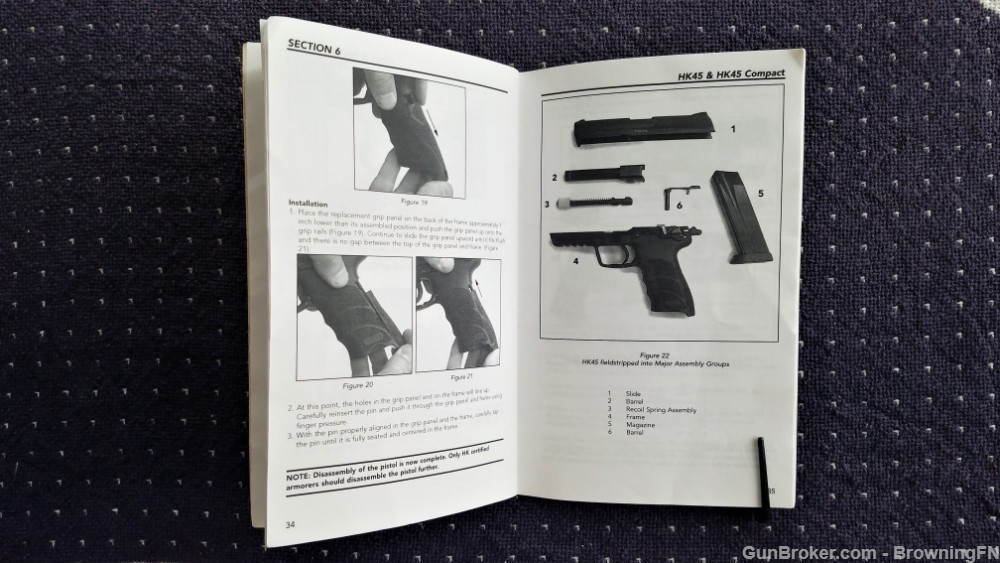 Orig HK Heckler & Koch HK45 Owners Manual 2007-img-1