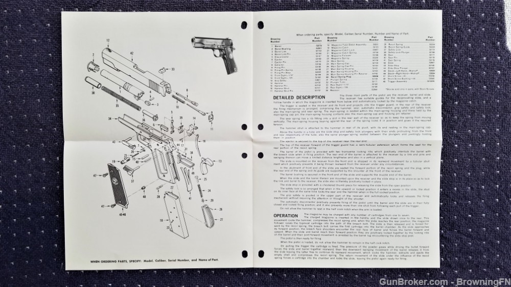 Orig Colt Government Model Owners Instruction Manual 1970-img-1