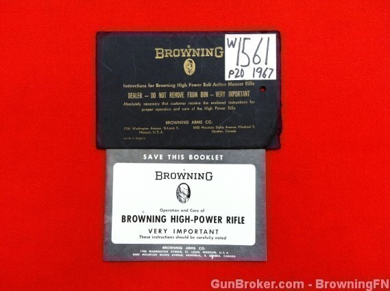 Orig Browning High Power Owners Manual 1967-img-0