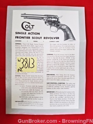 Orig Colt Single Action Frontier Scout Flyer-img-0