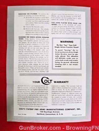 Orig Colt Single Action Frontier Scout Flyer-img-1