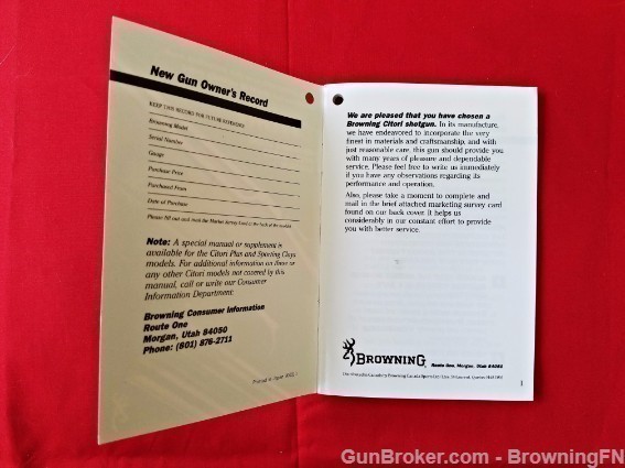 Orig Browning Citori Owners Instruction Manual-img-1