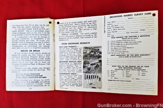 Orig Browning A-5 Auto-5 Owners Instruction Manual-img-2