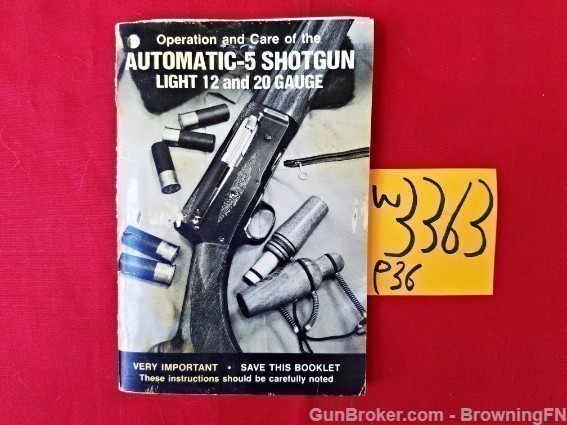 Orig Browning A-5 Auto-5 Owners Instruction Manual-img-0