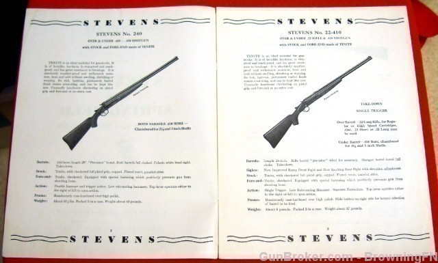 Orig Stevens Springfield 1942 Price List All Model-img-2