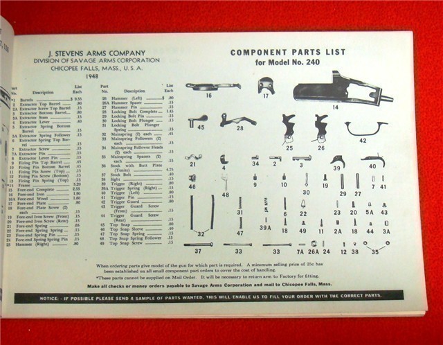 Orig Stevens and Springfield Parts Price List 1948-img-2
