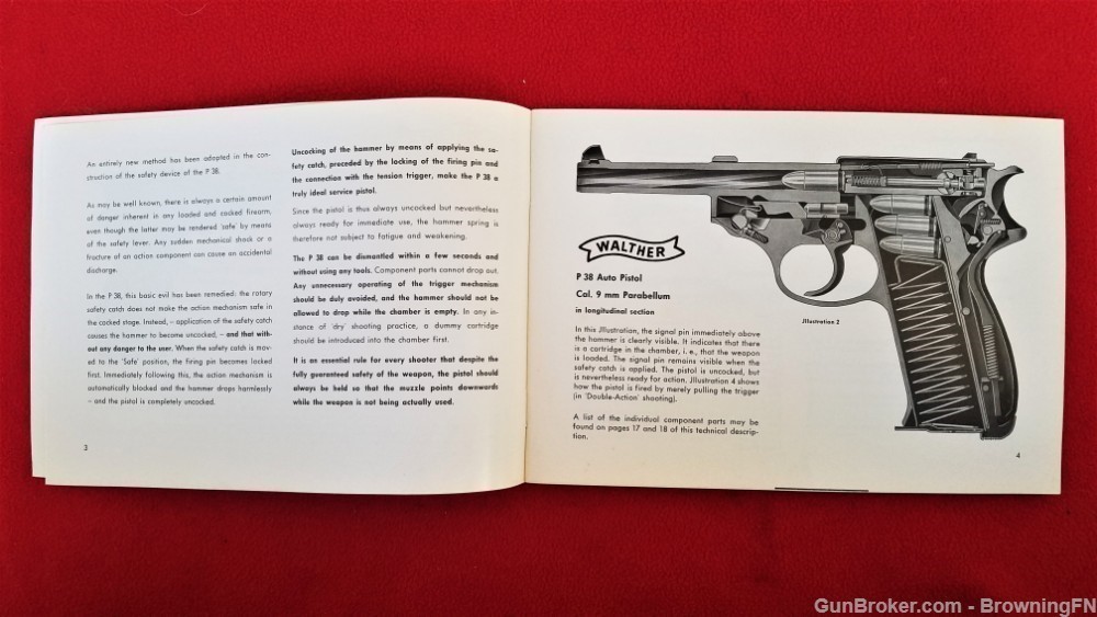 Original Walther Model P 38 Owners Instruction Manual-img-1