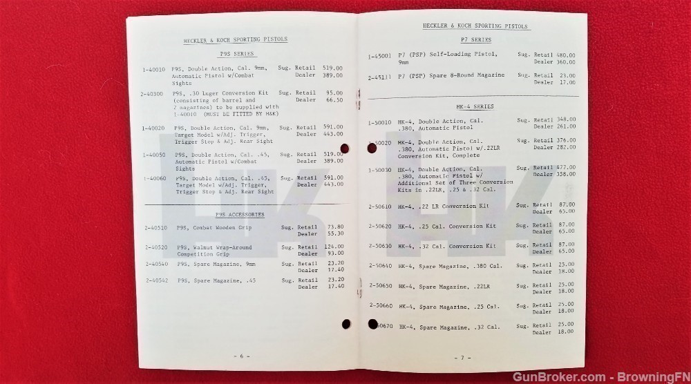Original HK Sporting Arms & Accessories Dealers Price List 1980-img-1