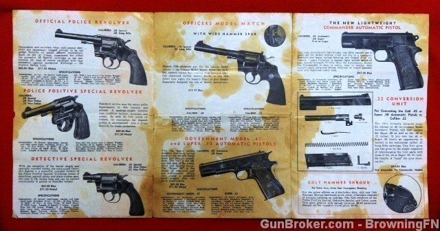 Orig Colt Revolvers & Automatic Pistols Flyer 1952-img-1