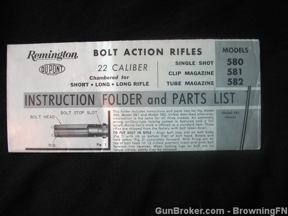 Remington Owners Instruction Manual Model 580 581 582 .22-img-1
