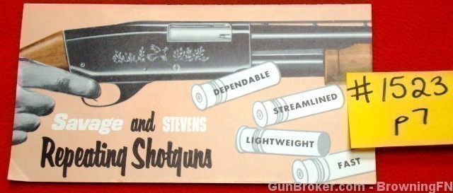 Orig Stevens & Savage Repeating Shotguns Flyer-img-0