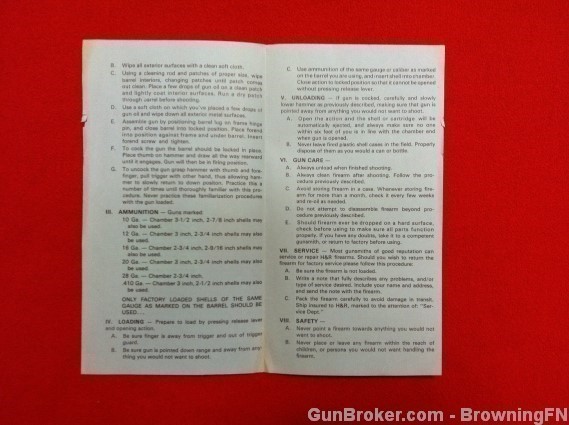 Orig H&R Topper & Single Shotguns Owners Instruction Manual-img-1