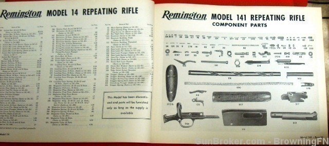 Orig Remington Parts Price List Catalog No 50 1950-img-5