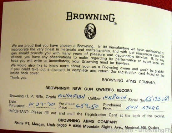 Orig Browning Owners Instruction Manual Bolt Action Mauser-img-1
