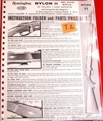 Remington Owners Instruction Manual Model Nylon 11-img-0