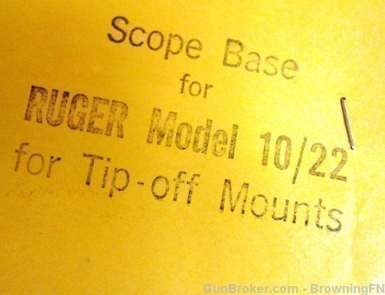 Ruger Owners Instruction Manual Model 10 22 10/22 Scope Base-img-1