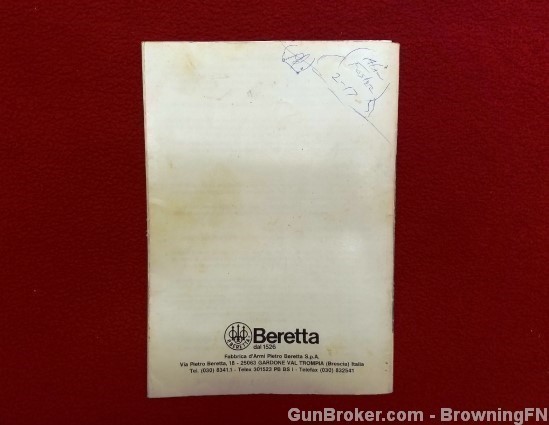 Orig Beretta 1200 F Owners Instruction Manual 1988-img-1