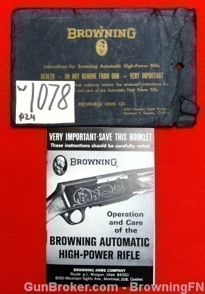 Orig Browning Automatic BAR Rifle Owners Instruction Manual-img-0